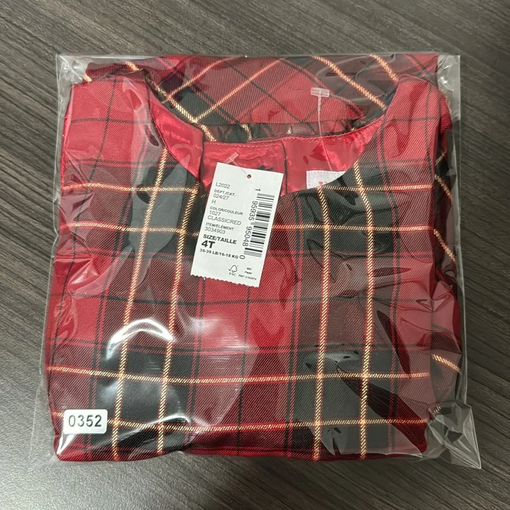 NWT! Girls Matching Family‎ Plaid Tiered Dress - Classicred